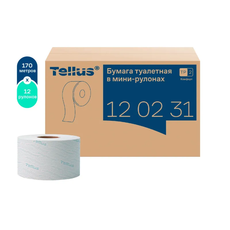 Бумага туалетная листовая Tellus Стандарт T3 1 сл белая 250 л (артикул производителя 114272)