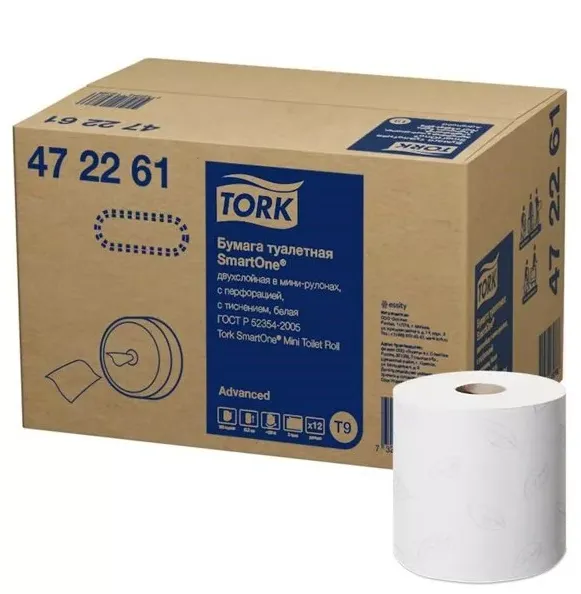 Бумага туалетная TORK SmartOne Advanced T9 2-сл белая 130м ЦВ (артикул производителя 472261)