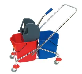 Тележка для уборки двухведерная по 23 л каркас металлический (артикул производителя VMIC0004)