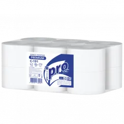 Туалетная бумага PROtissue 2 слойная белая 170 м в упаковке 12 рулонов (артикул производителя C191)