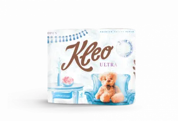 Туалетная бумага Kleo Ultra 3 слойная белая в упаковке 4рулона (артикул производителя С86)