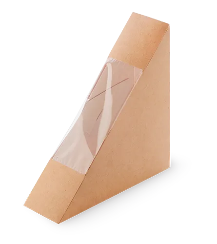 Бумажный контейнер с окном OSQ SANDWICH 40 126x126x40 мм крафт
