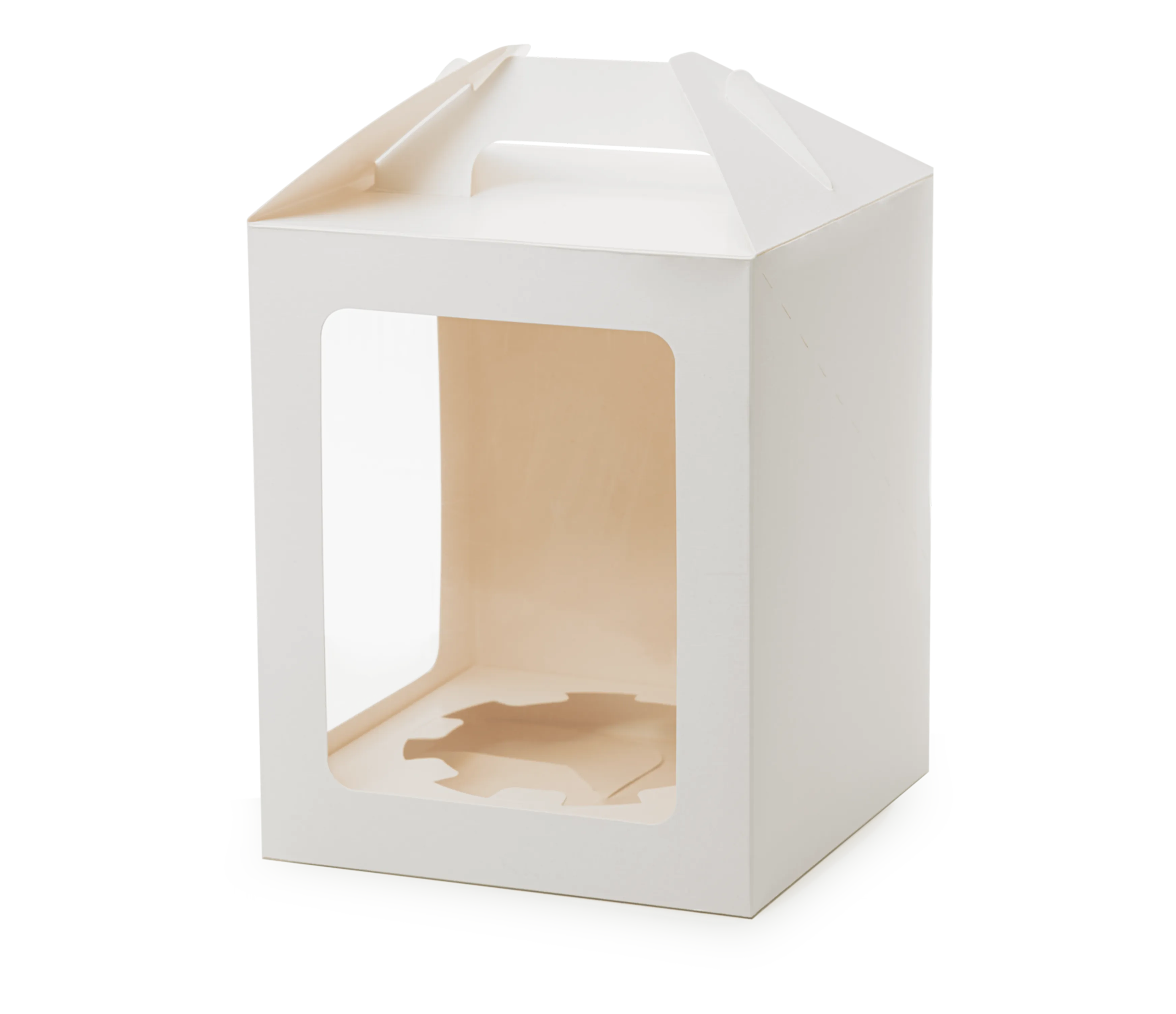 Упаковка с ложементом для куличей и тортов белая 180х180х220мм