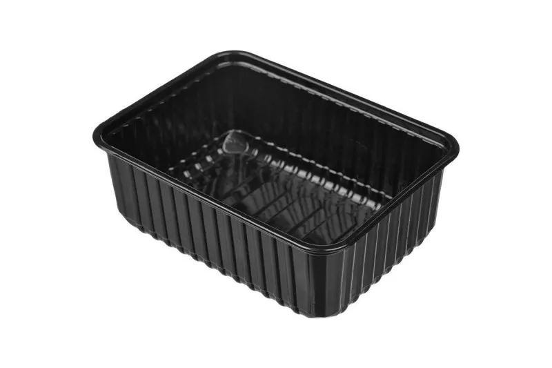 Контейнер пластиковый прямоугольный 179х132х63 мм, 1000 мл черный 