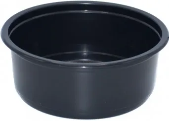 Контейнер пластиковый круглый d127 мм, 350 мл черный Стиролпласт