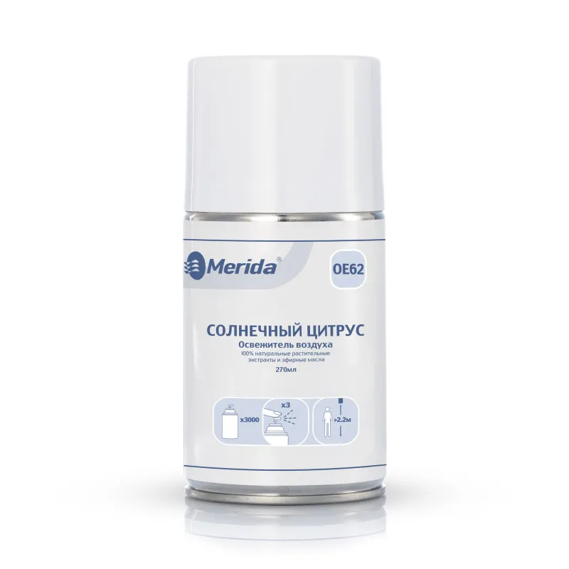 Освежитель воздуха аэрозольный Merida Солнечный цитрус 270 мл сменный картридж арт. OE62