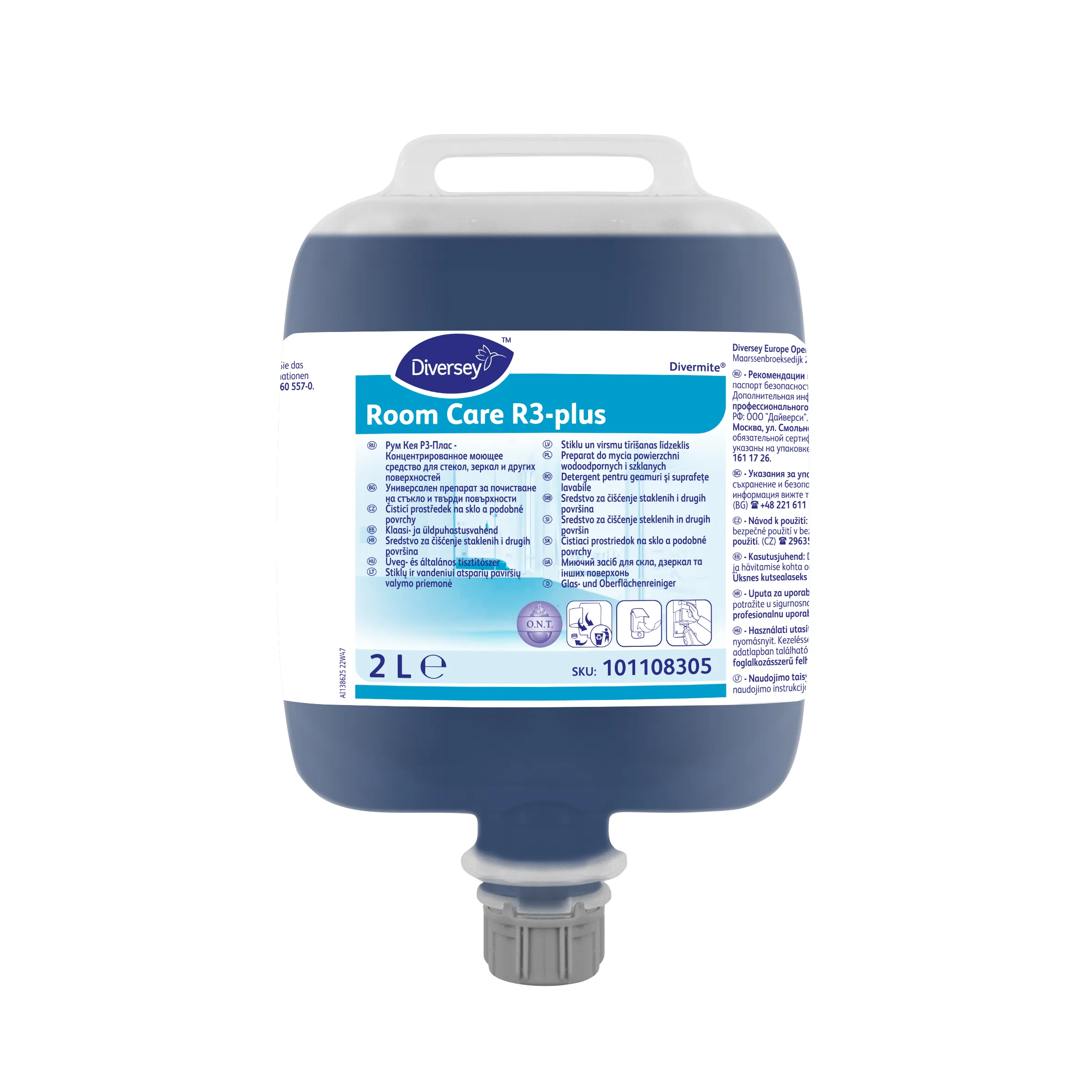 Средство для мытья стекол и зеркал Diversey Room Care R3 2 л (артикул производителя 101108305)