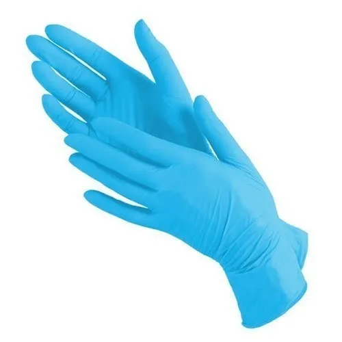 Перчатки одноразовые нитрил 100шт/пач L голубые