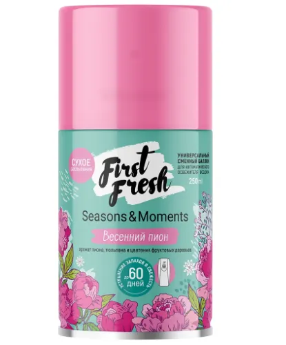 Освежитель воздуха аэрозольный  FirstFresh Seasons & Moments Весенний пион 250 мл сменный картридж (артикул производителя 103062)