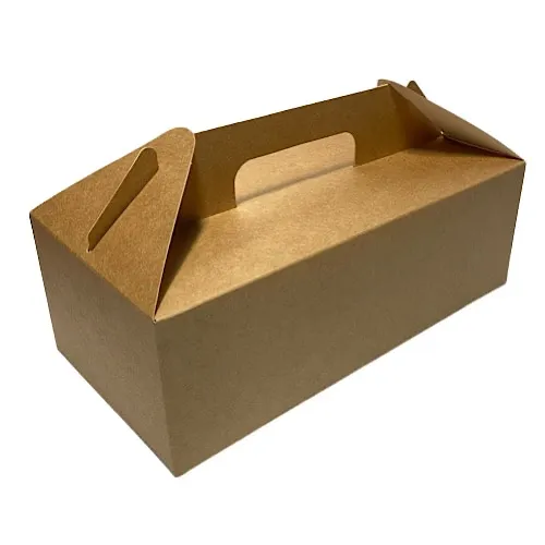 Коробка универсальная бумажная 290х143х98 с ручками крафт 