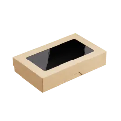 Контейнер бумажный OneBox 1000мл (200х120х40) черный с окном