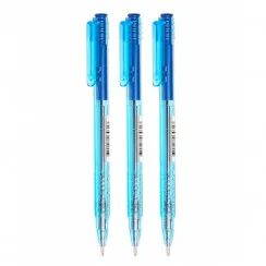 Ручка шариковая автоматическая СТАММ синяя, 0,7мм, тонированный корпус