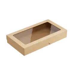 Контейнер бумажный OneBox 1450мл (260х150х40) крафт с окном