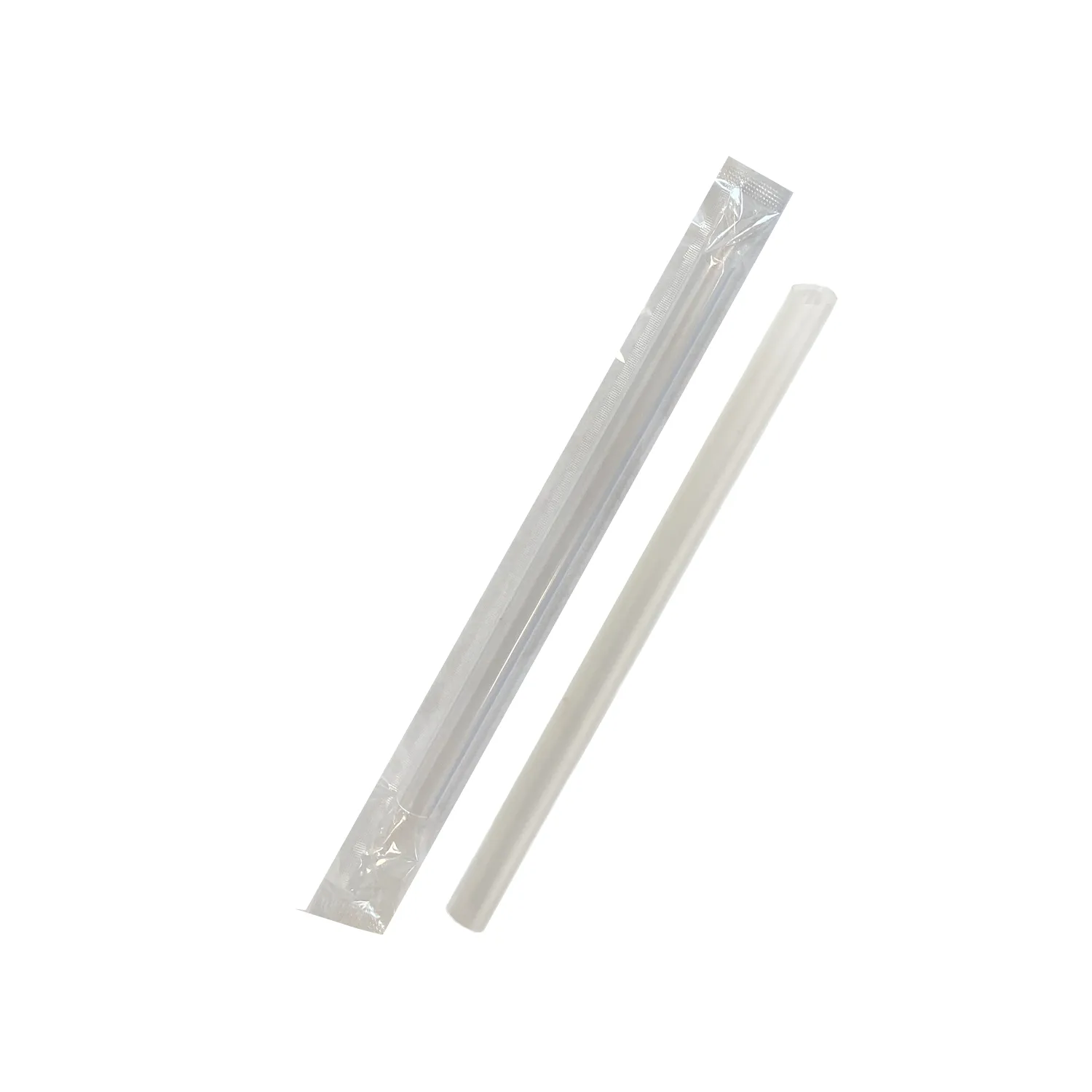 Трубочки для коктейля без изгиба с косым срезом в инд.п/э.упак прозрачные 12х280мм (250шт/уп) 
