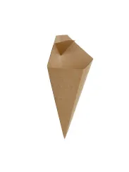Лоток бумажный для картофеля фри (DoEco) ECO CONE L 300 мл крафт