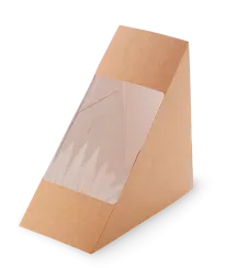 Бумажный контейнер с окном OSQ SANDWICH 70 125х125х70 мм крафт