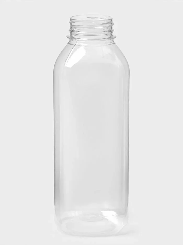 Бутылка ПЭТ 0,5л с ШИРОКИМ горлом квадр. прозрачная