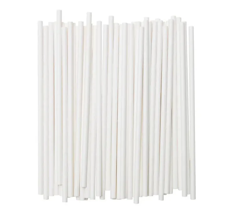 Трубочки для коктейля Белые без изгиба бумажные 8х230мм (200шт/уп) Ben Fatto