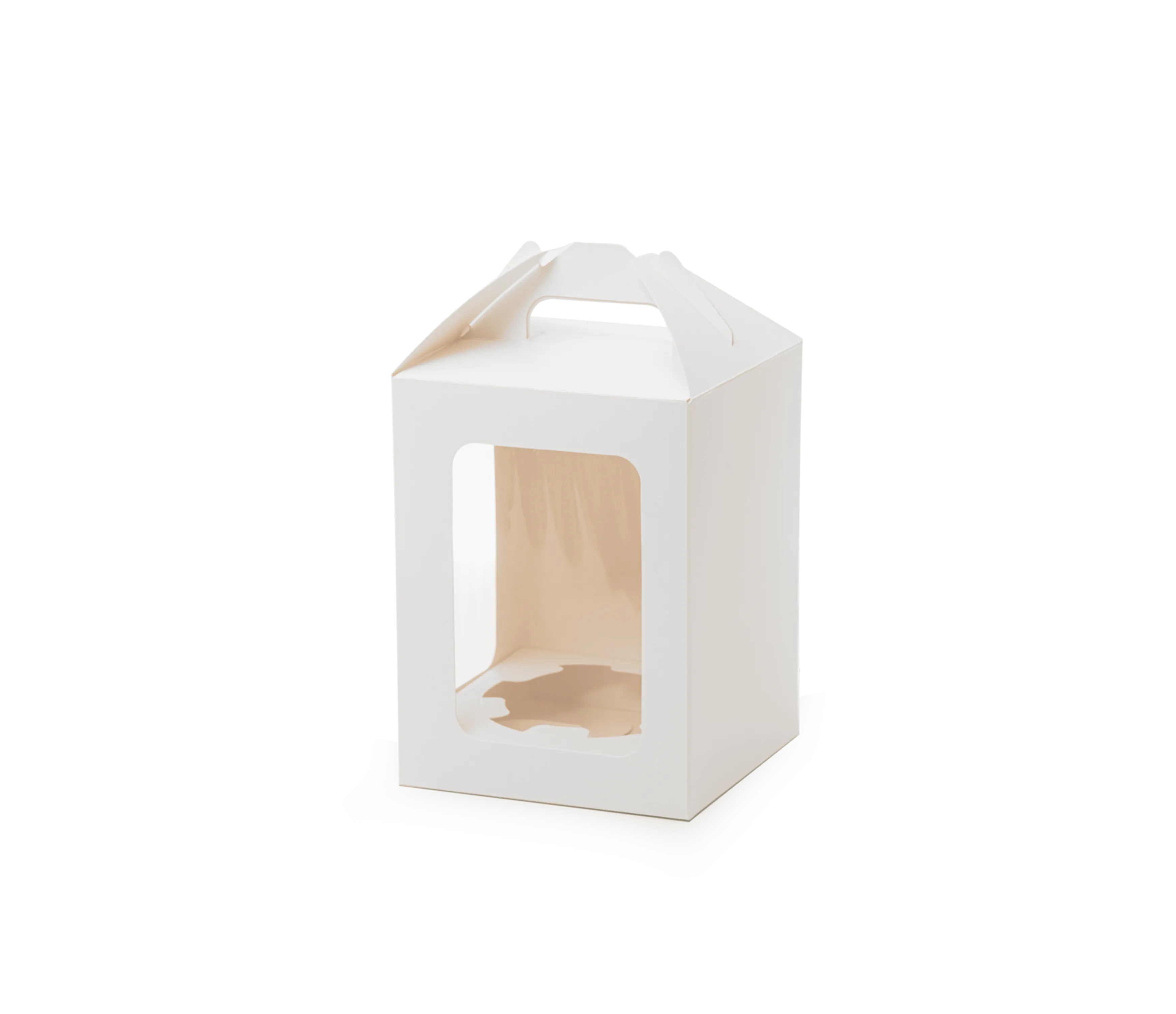 Упаковка с ложементом для куличей и тортов белая 120х120х160мм