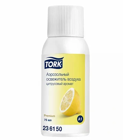 Освежитель воздуха аэрозольный TORK A1 Premium цитрусовый аромат 75 мл сменный картридж (артикул производителя 236150)