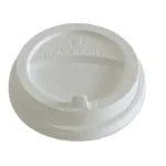 Крышка для стакана 80 мм пластиковая белая с носиком (клапаном)