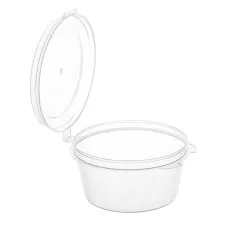 Соусник 80 мл с крышкой прозрачный с упорами под пальцы