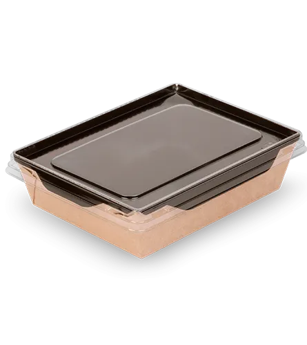 Бумажный контейнер OSQ OPSALAD 500мл 164x115x45 мм черный