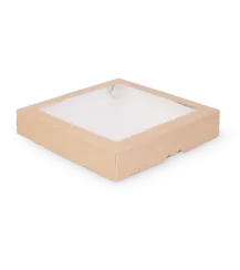 Контейнер бумажный с окном OSQ TABOX 1500 PRO (200х200х40) крафт