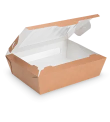 Бумажный контейнер с окном OSQ SALAD 1000 мл 190x150x50 мм крафт