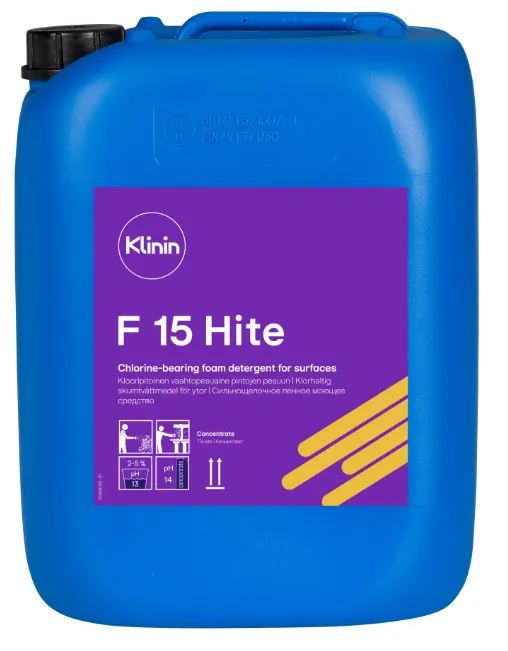 Средство щелочное моющее для пищевых производств Kiilto F15 HITE пенное хлорное 20 л (артикул производителя 205231)