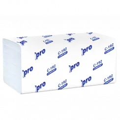 Бумажные полотенца листовые PROtissue V сложения 1 слойные белые 250 листов (артикул производителя C192)