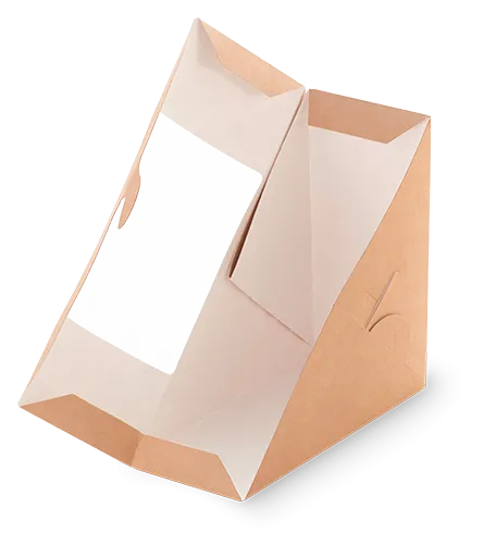 Бумажный контейнер с окном OSQ SANDWICH 60 126х126х61 мм крафт