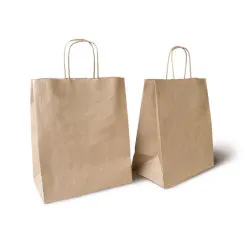 Пакет бумажный 240х140х280мм крафт с кручеными ручками