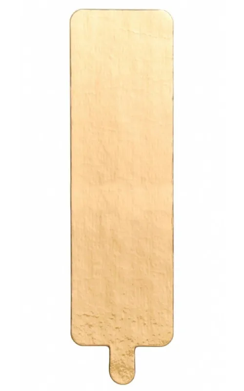 Подложка картон прямоугольная с ручкой 130х40мм 0,8мм золото