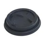 Крышка для стакана 90 мм пластиковая черная с носиком (клапаном)