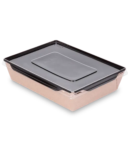 Бумажный контейнер OSQ OPSALAD 1000 мл 222x162x55 мм Черный