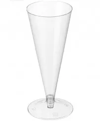 Бокал одноразовый для вина пластиковый прозрачный Конус 100-150мл